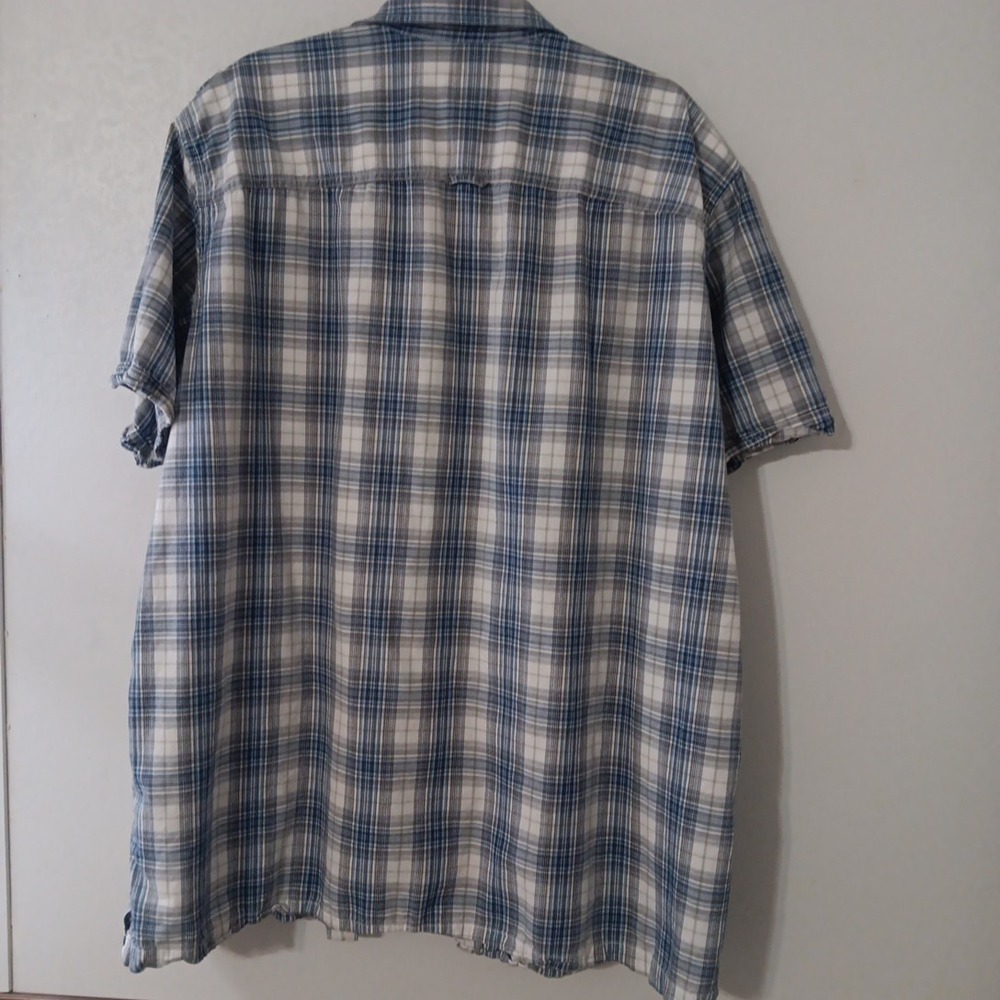 J. Ferrar‎ Shirt Men 2XL Tall Blue Short Sleeve Button Up Cotton - Picture 2 of 13